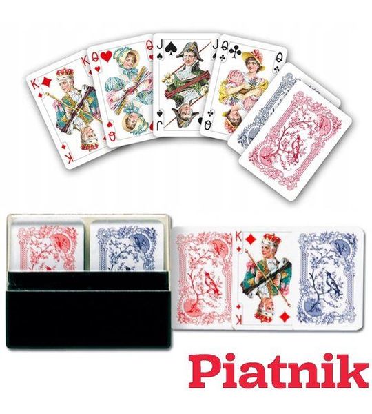 Piatnik Minipasjans Speelkaarten - 2 Mini Talies (55 kaarten p/stuk)