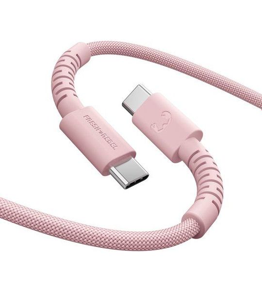 Fresh 'n Rebel Flexwave Silicone Braided 100w Usb-c Kabel 2 M Pastel Pink
