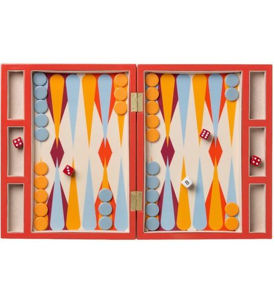 Printworks Spel - Backgammon Lacquered - Rood