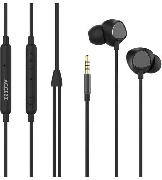 Accezz Oordopjes - Bedrade oordopjes - AUX / 3,5 mm Jack aansluiting Oordopjes Zwart