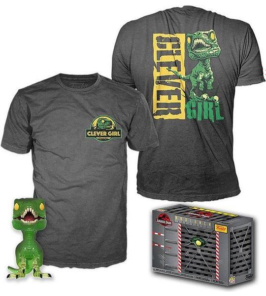 Funko Pop! & Tee Box: Jurassic Park - Clever Raptor (Size XL)