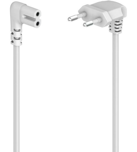 Hama Power Cable Angled Both Sides Euro Plug AC Connector C7 3 m Kabel Wit
