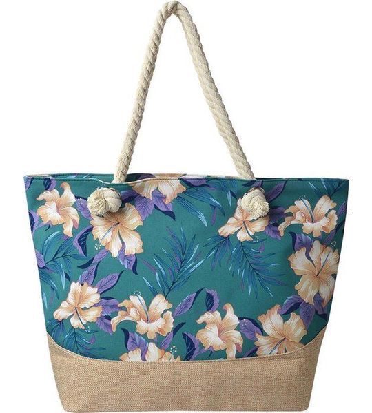 Strandtas Bloemen groen