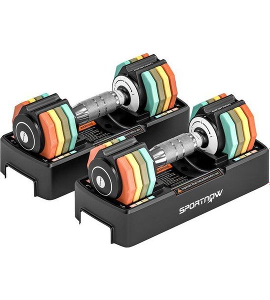 Sportnow Dumbbell Set-Gesmeed staal-28L x 10,6B x 10,4H cm-Veelkleurig