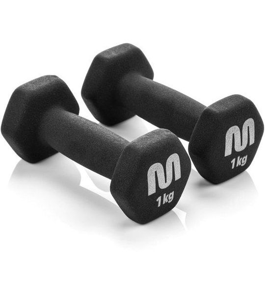 Meteor - Halterset - 2 x 1 kg - Hexagonaal - PVC-coating - Gietijzer