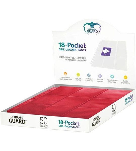 Ultimate Guard 50 Red Pages 18 Pocket Side-Loading