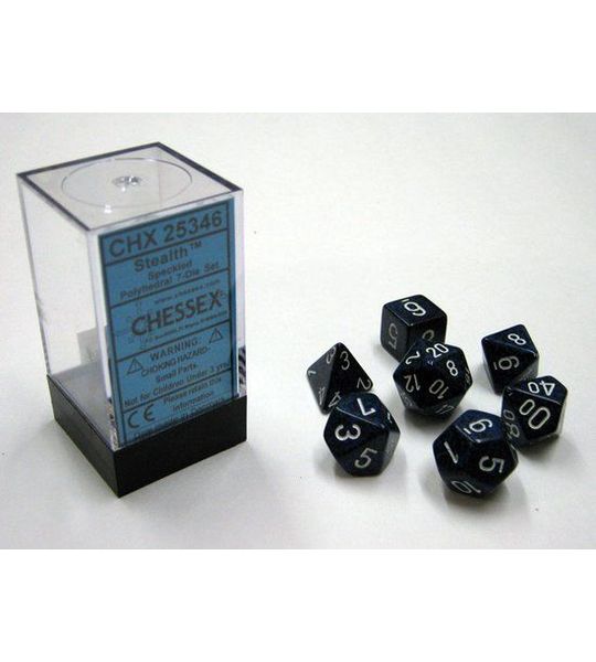 Polydice 7 Dobbelstenenset Stealth Speckled