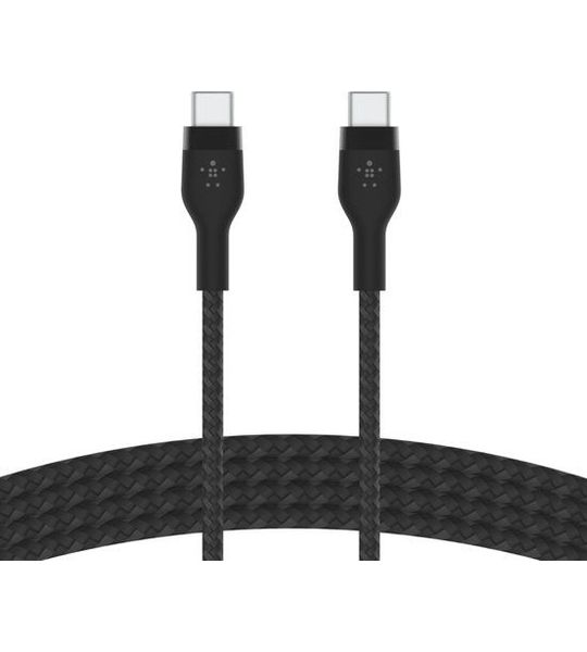 Belkin Boostcharge Usb-c-naar-usb-c 2.0 Gevlochten Siliconen 2 M Zwart