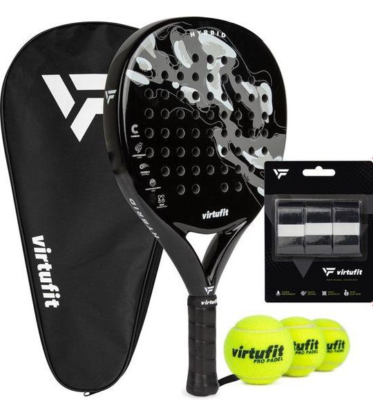 VirtuFit Hybrid Padel Set - Zwart - Grijs