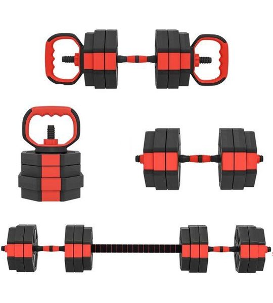 4-in-1 Hantel Set - 25 kg - Verstelbaar - Kurzhantel & Langhantel - Zwart