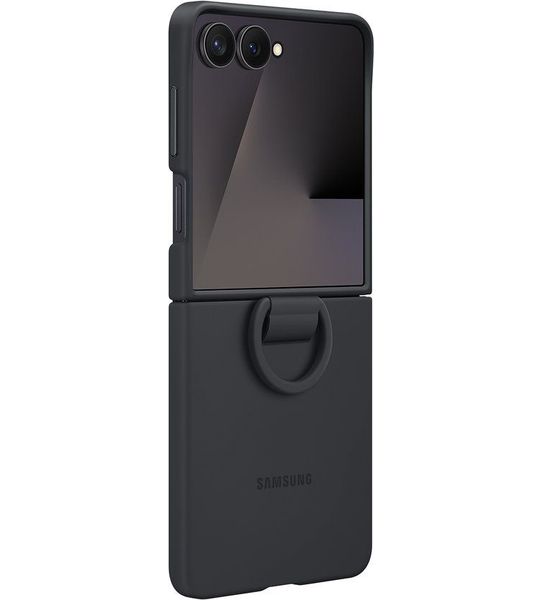 Samsung Ring Silicone Telefoonhoesje Voor Samsung Galaxy Z Flip 7 Zwart