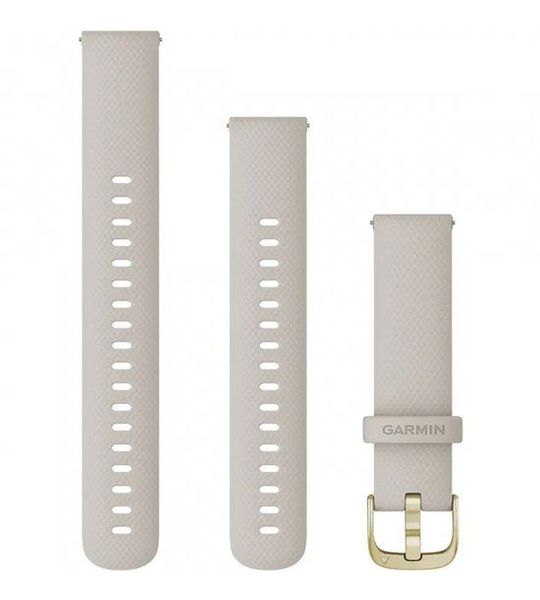 Garmin Siliconen Polsband 20mm Snelsluiting Zandkleur Met Roségoudkleurige Gesp Horlogebandje Zandkleur