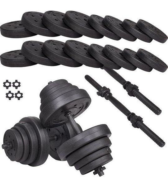 Springos Dumbbells | Gewichten set | Halterset | 16 gewichten | 40 kg | Zwart