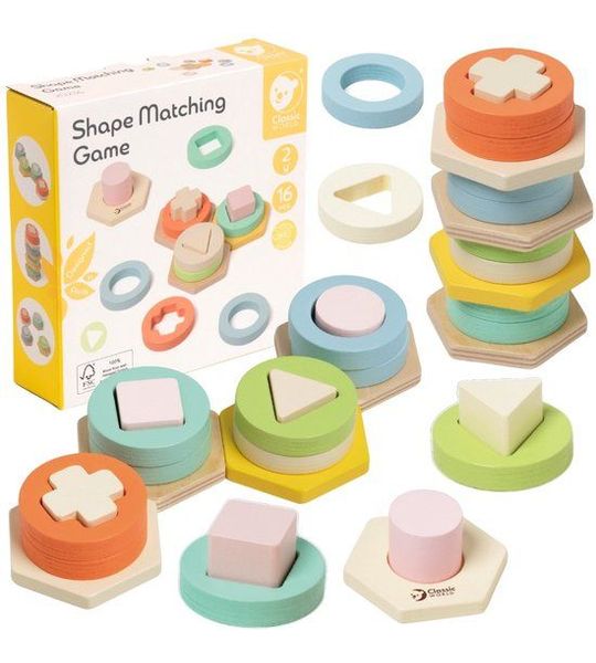 Classic World houten vormen sorteer spel educatief speelgoed kinderen