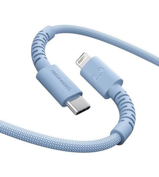 Fresh 'n Rebel Flexwave Silicone Braided Usb-c Naar Lightning Usb-kabel 2 M Vivid Blue
