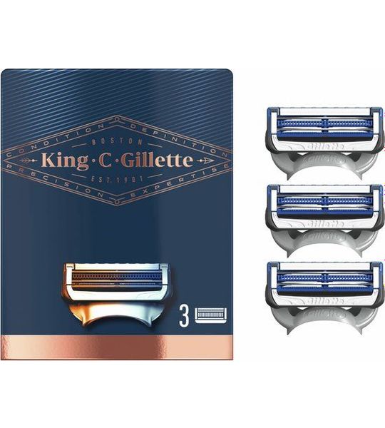 3stuks King C Gillette Neck Razor Carts 3 Mesjes
