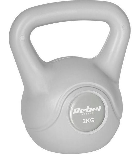 Rebel Active Serie - Kettlebell - 2 kg - Grijs - Ergonomisch Ontwerp