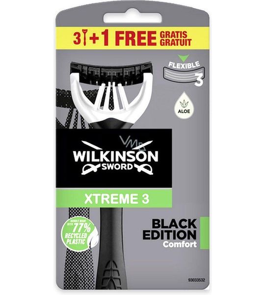 4stuks Wilkinson Sword Xtreme3 Black Edition