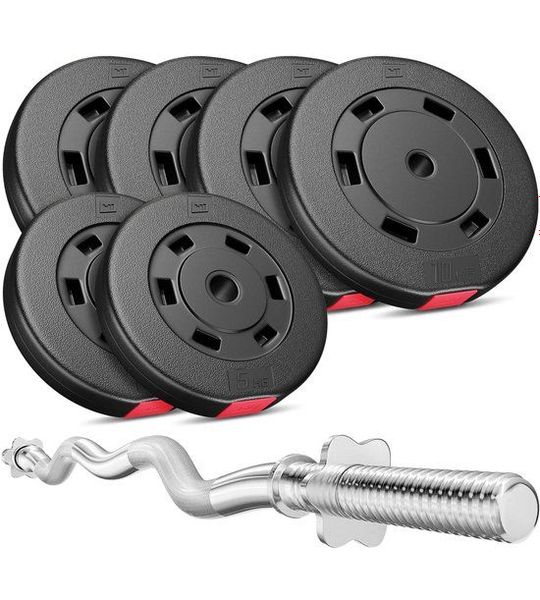 Hop-Sport Kunststof – Halterset – 57 kg – SZ-curlstang 120 cm – 30 mm