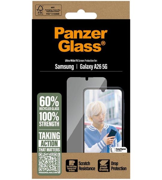 PanzerGlass Ultra Wide Screenprotector Voor Samsung Galaxy A26 Transparant