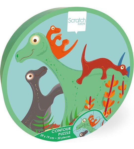 Scratch Contour Puzzel 3+ - Dino