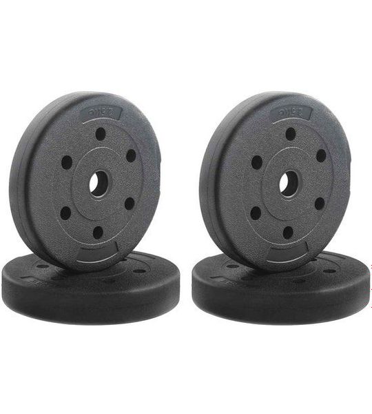 vidaXL - Gewichtschijven - 10 - kg - 4 - pcs - Zwart - Ø - 21,5 - x - 3,8 - cm