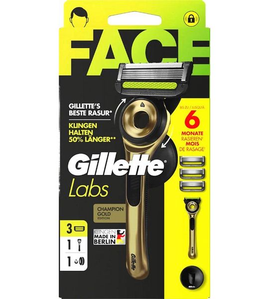 GILLETTE LABS FACE RASUR CHAMPION GOLD EDITION