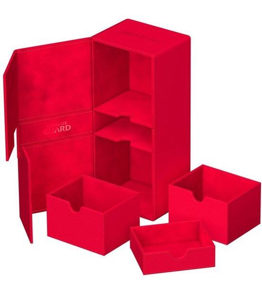 Ultimate Guard Ultimate Guard Twin Flip'n'Tray 266+ Xenoskin - Red Card Boxes