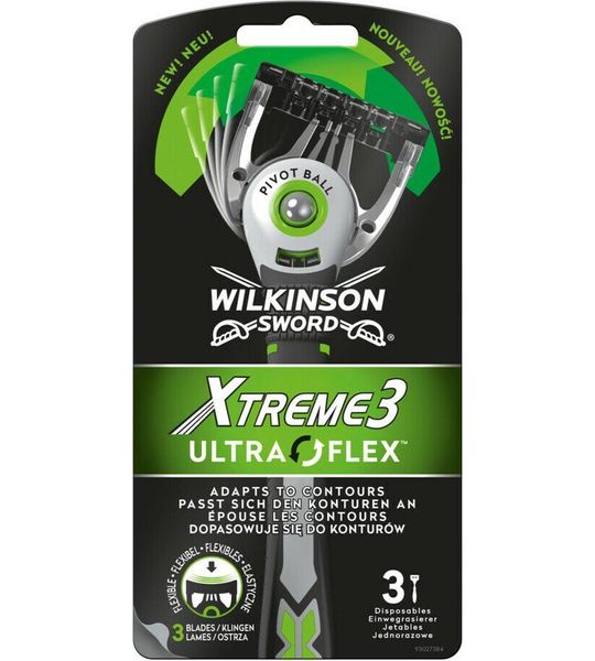 3stuks Wilkinson Sword Xtreme 3 Ultraflex Scheerapparaat