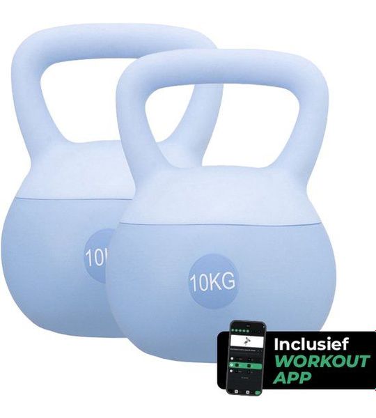 Attrezzo Kettlebell 2-Pack Blauw met Gratis Workout App