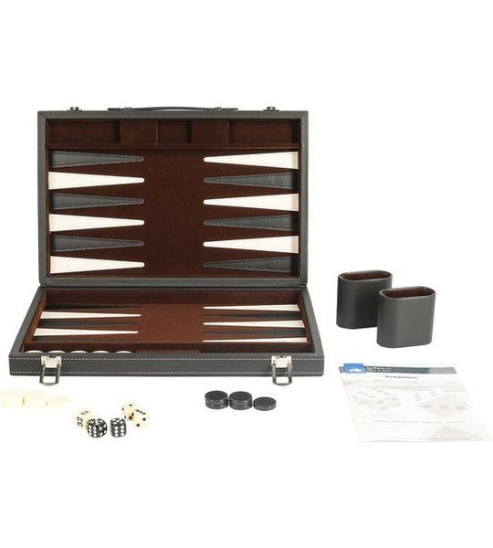 Backgammon ingelegd 35 x 24 cm zwart