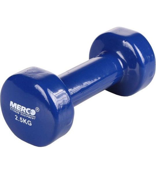 Merco - Vinyl Dumbbell - 2,5 KG Blauw - 1 stuk