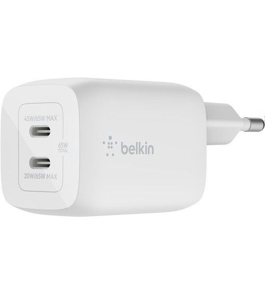 Belkin 65w Dual Usb-c Gan Charger - Universal