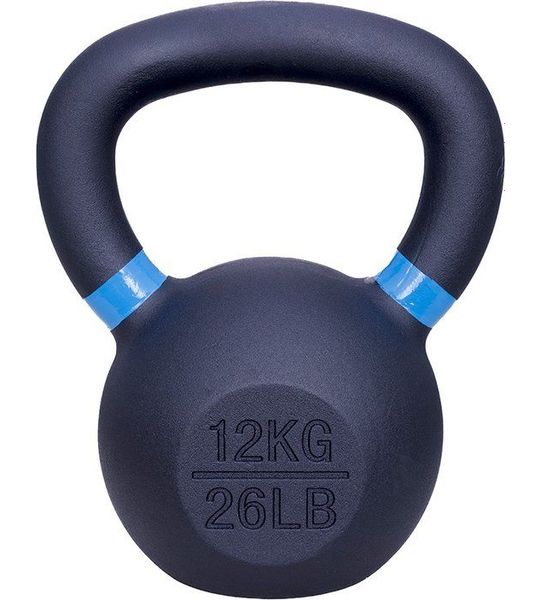 ForzaFit Kettlebell 12 kg - Gietijzer Kettle bell - Zwart met Blauw - 26 LB