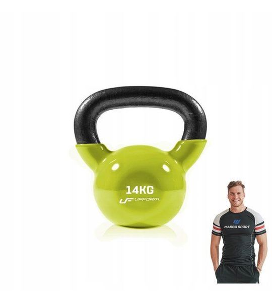 Marbo Sport - Vinyl gietijzeren kettlebell 14 kg - UpForm - Gietijzer + Vinyl