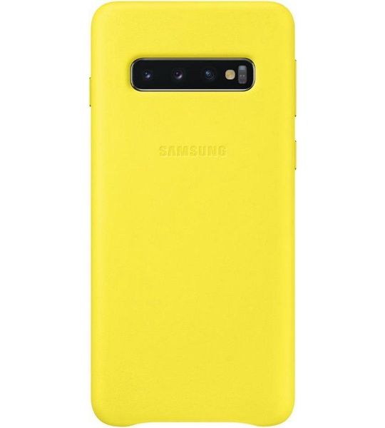 Samsung Galaxy S10 Leather Cover Geel
