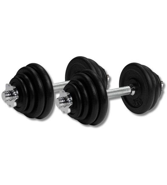 VirtuFit Dumbbellset Pro - Verstelbare Halterset - Gietijzer - 2 x 15 kg