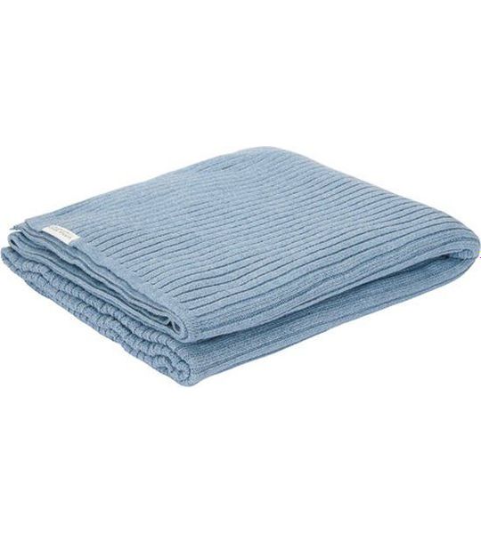 Deken Wieg Little Dutch Pure Denim Blue Gebreid
