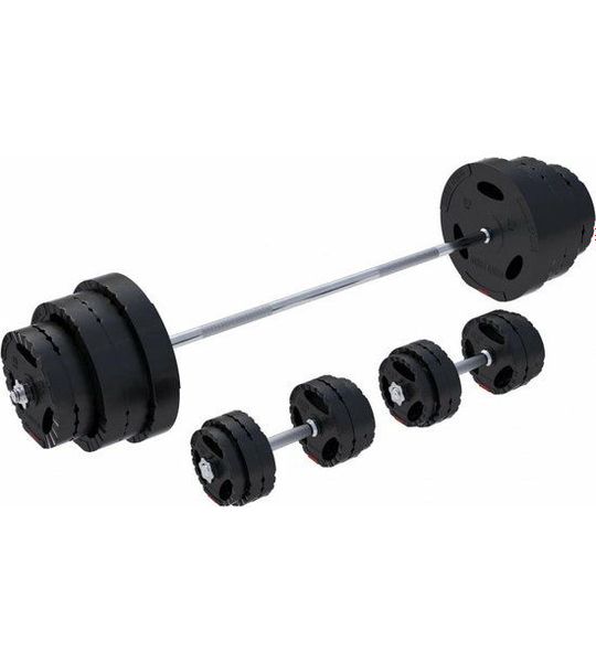 Gorilla Sports Halterset 130 kg - Gripper Kunststof - Gewichten - 30 mm