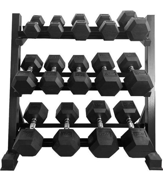 Hexagon dumbbellset 5-20KG + opbergrack - BLACKFRIDAY DEAL