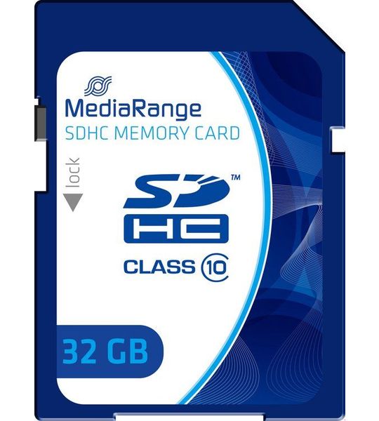 MediaRange SDHC memory card, Class 10, 32GB blauw