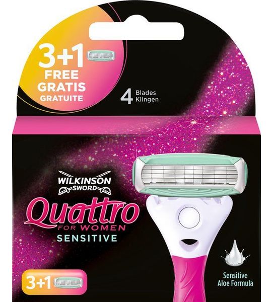 4 mesjes Wilkinson Sword Quattro Women Sensitive Mesjes