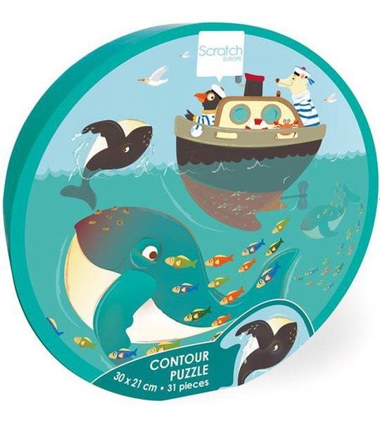 Scratch Contour Puzzel 3+ - Whales