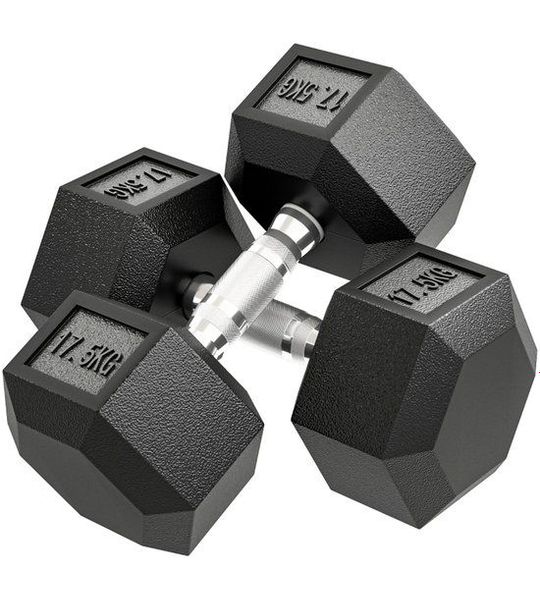 Kurzhantel - 35 kg - Rutschfest - Zwart/Silber