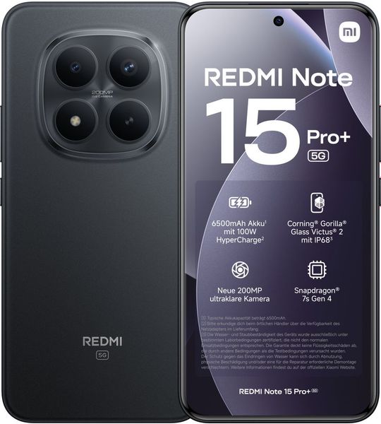 Xiaomi Redmi Note 15 Pro+ 5g 8gb/256gb Blk - 256 Gb Zwart