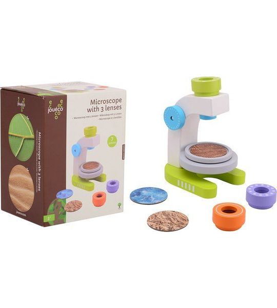 Joueco Houten Microscoop met 3 Lenzen, 7dlg.