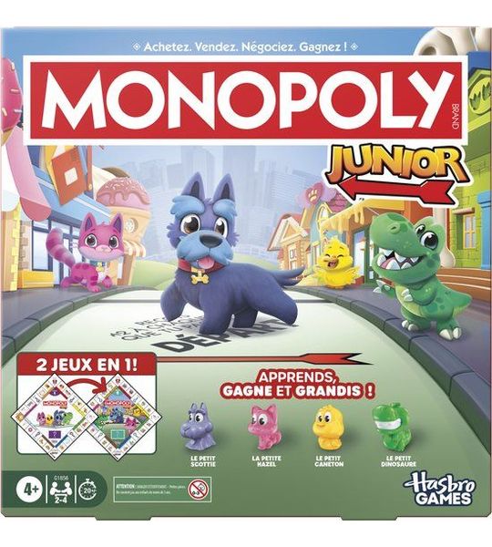Monopoly Junior-bordspel - 2 spellen in 1 - Fransie Editie