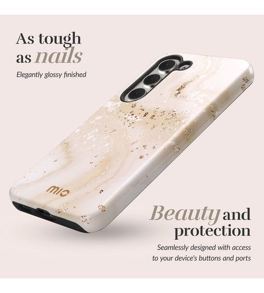 MIO By Mobilize Magsafe Compatible Telefoonhoesje Voor Samsung A16 Gold Marble