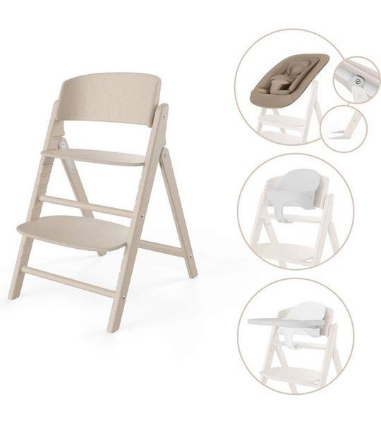 Kinderstoel Cybex CLICK &amp; FOLD 4-in-1 All Natural/Light Natural met Newbornset, Babyset &amp; Eetblad