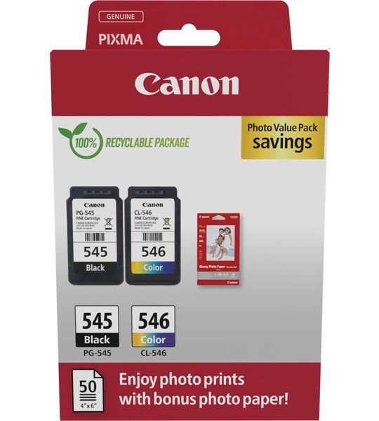 Canon Pc-545/cl-546 + 50-pack Fotopapier Multicolor